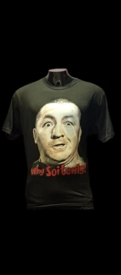 REMERA - LOS TRES CHIFLADOS CURLY - HOMBRE - NEGRO