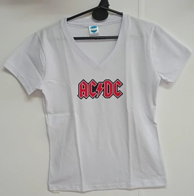 REMERA - AC DC - MUJER - BLANCO