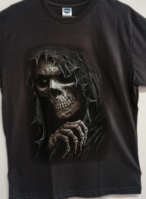 REMERA - CALAVERA OJO  VERDE - HOMBRE - NEGRO