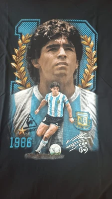 REMERA - MARADONA 1986 - HOMBRE - NEGRO