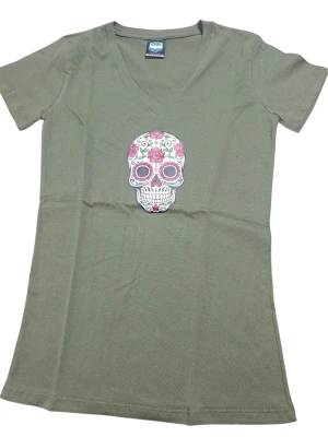 REMERA - CALAVERA MANDALA - MUJER - VERDE