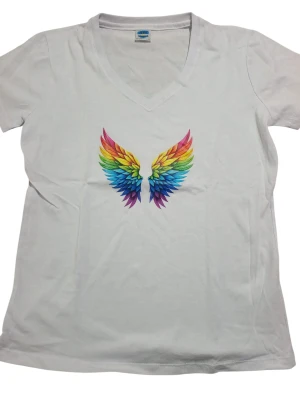REMERA - ALAS COLORES - MUJER - BLANCO