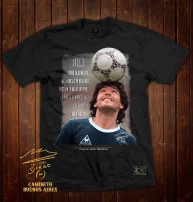 REMERA - MARADONA PELOTA - HOMBRE - NEGRO