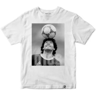 REMERA - MARADONA PELOTA - HOMBRE - BLANCA
